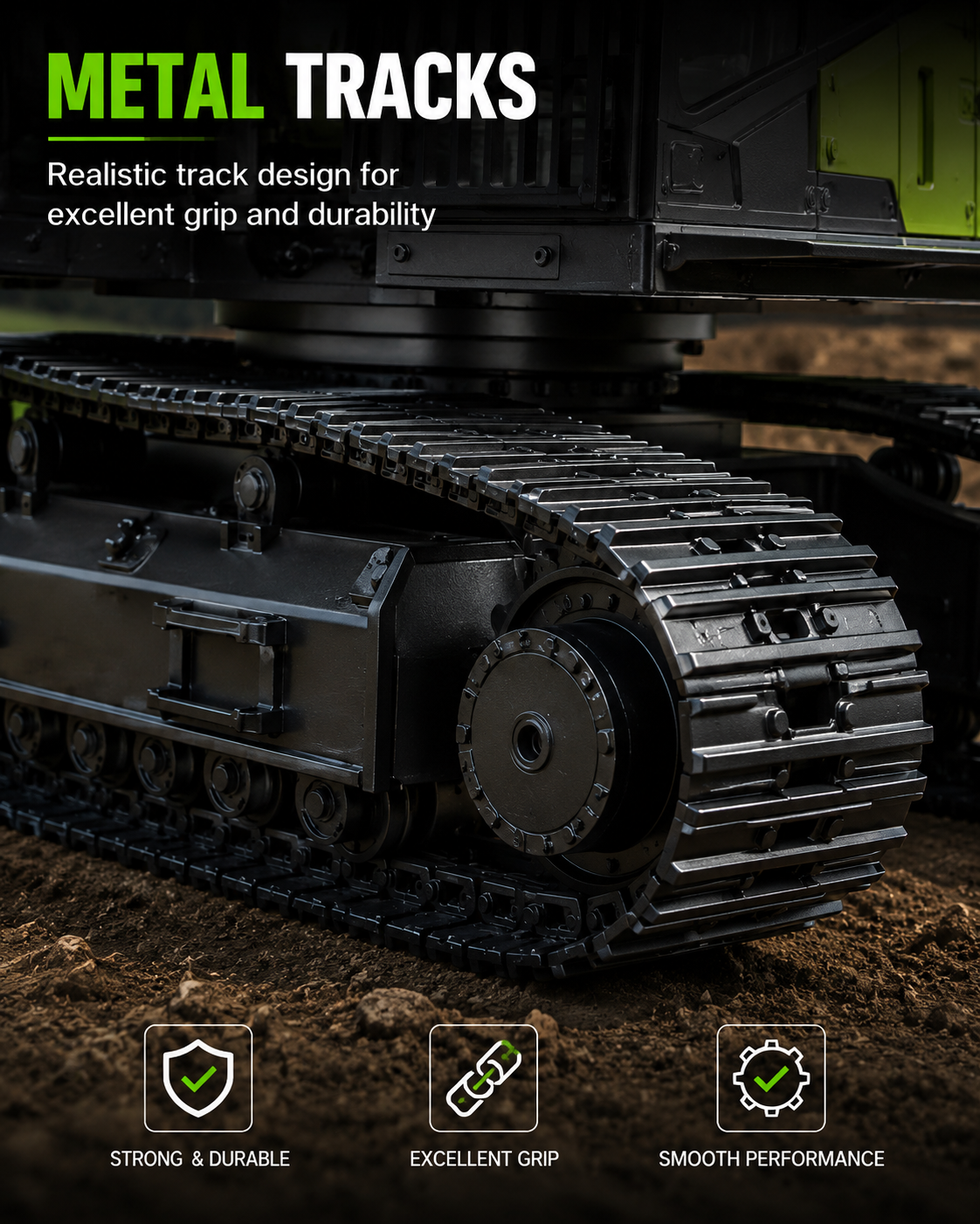 HUINA 1593 1:14 Metal RC Excavator | 22CH Professional Remote Control Excavator