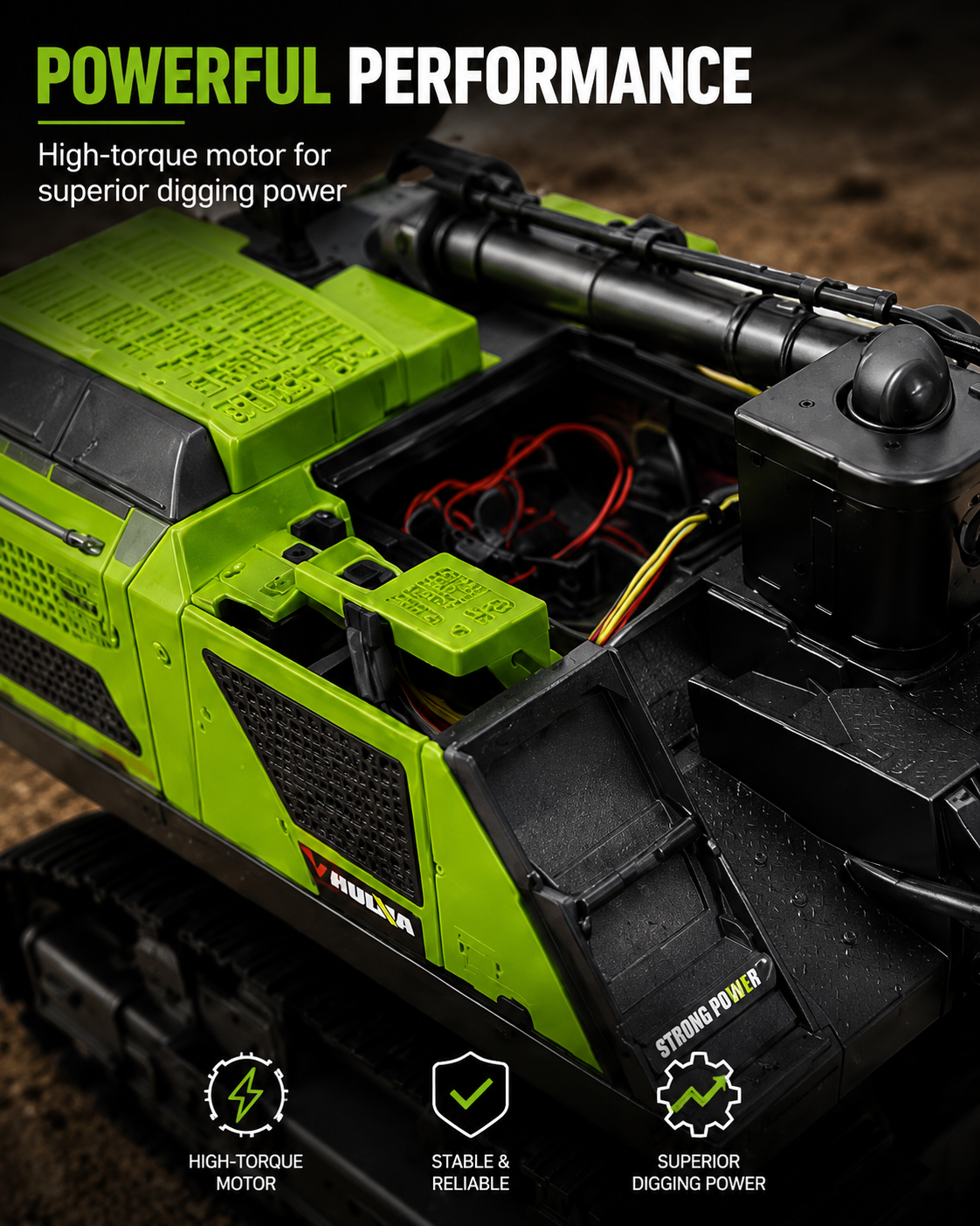 HUINA 1593 1:14 Metal RC Excavator | 22CH Professional Remote Control Excavator